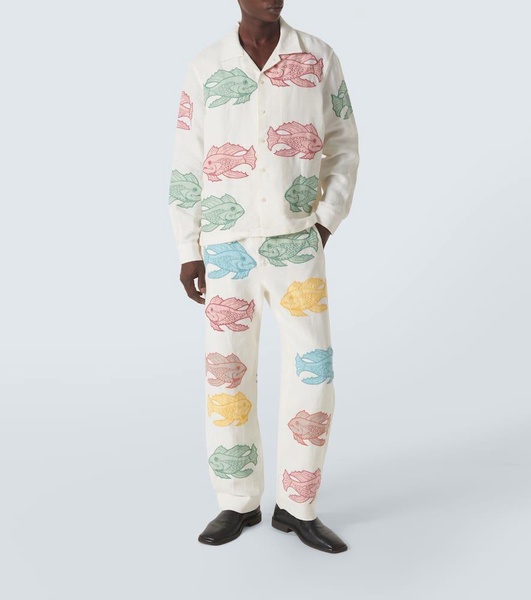 Piscine appliqué linen shirt