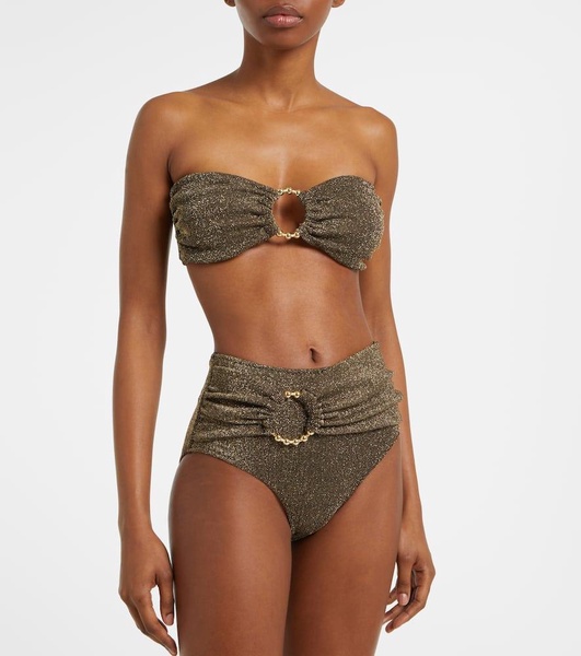 Carlotta lamé bandeau bikini top