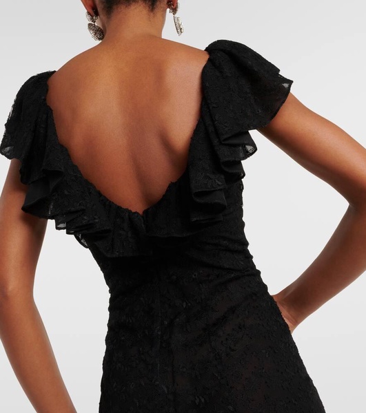 Bow-detail lace gown