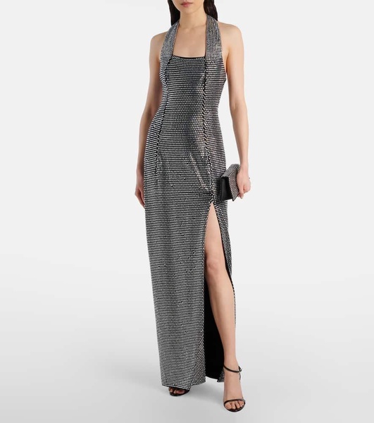 Embellished halterneck gown