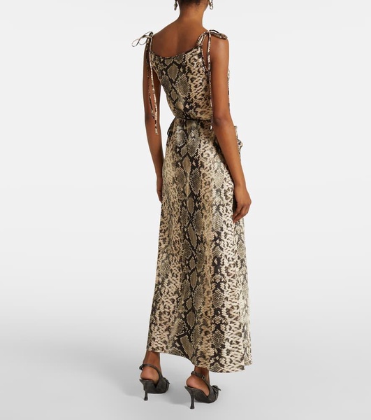 Dayla snake-print satin midi dress