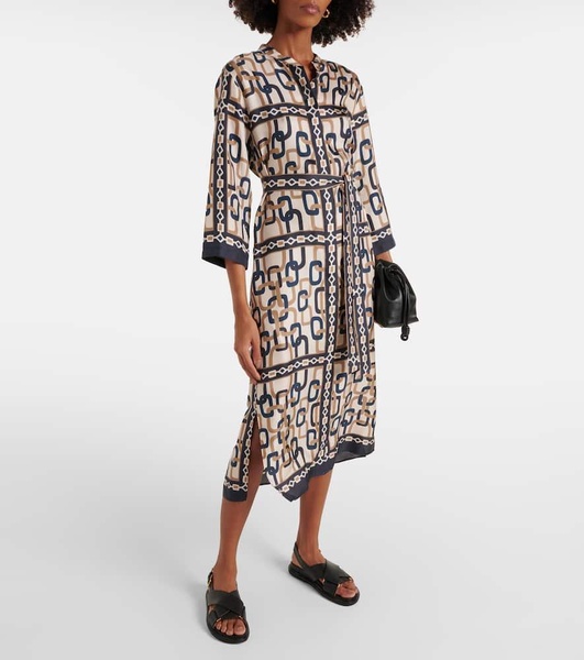 Falesia printed twill midi dress