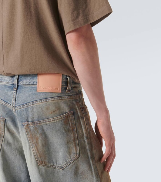 Distressed wide-leg jeans