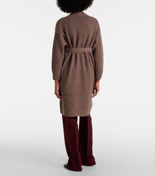 Emblema ribbed-knit wool-blend cardigan