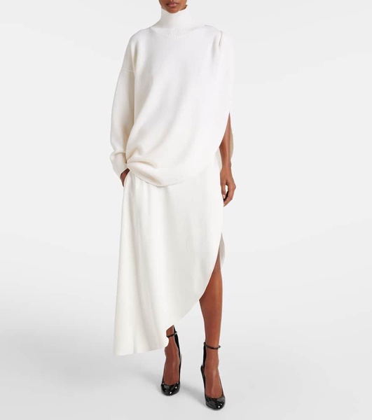 Asymmetric midi skirt