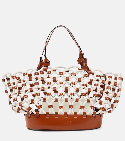 Squillo leather-trimmed tote bag