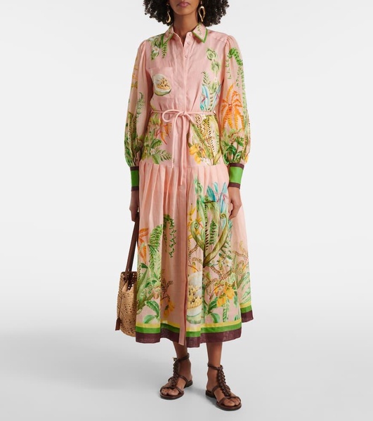 Papaya printed shirt dress