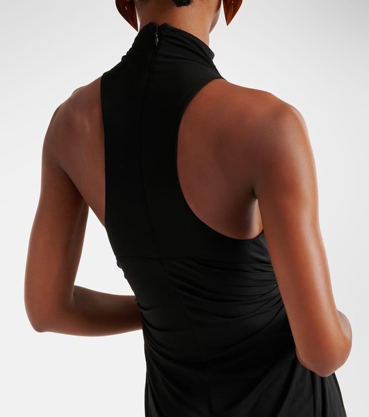 Halterneck draped gown
