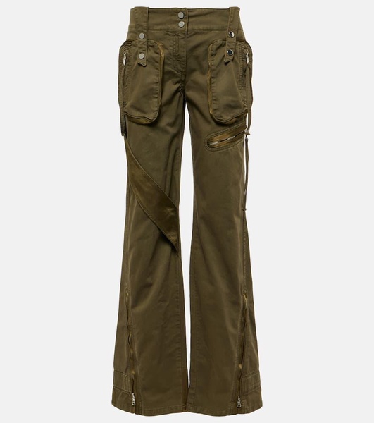 Mid-rise flared cargo jeans