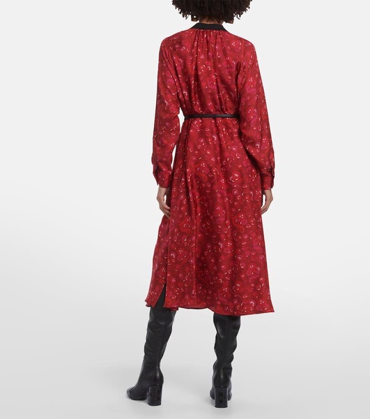 Goccia logo silk satin midi dress