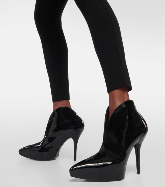 Booties Slick patent leather ankle boots