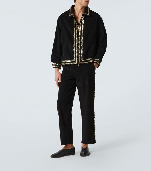 Sequined cotton corduroy jacket