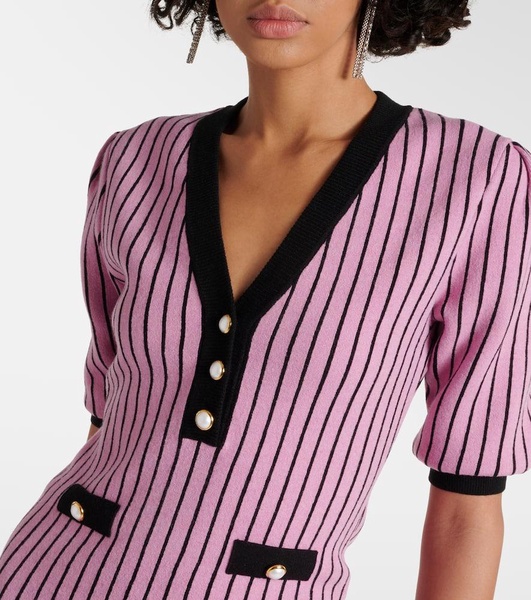 Pinstriped knit minidress