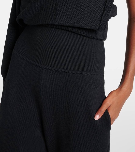 High-rise wool-blend straight pants