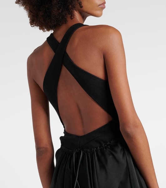 Cotton-blend midi dress