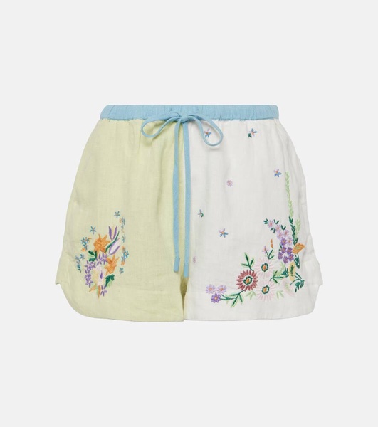 Willa embroidered linen shorts