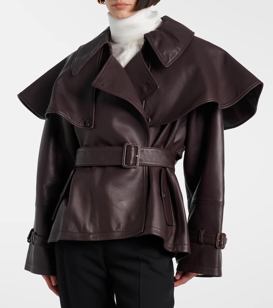 Tim caped leather jacket