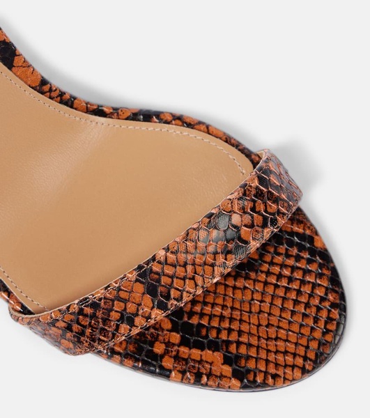 85 snake-effect leather slingback sandals