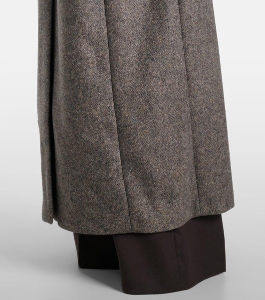 Double-breasted wool and silk-blend coat