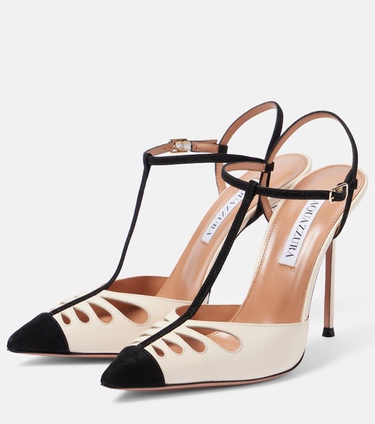 Camille 105 leather and suede pumps