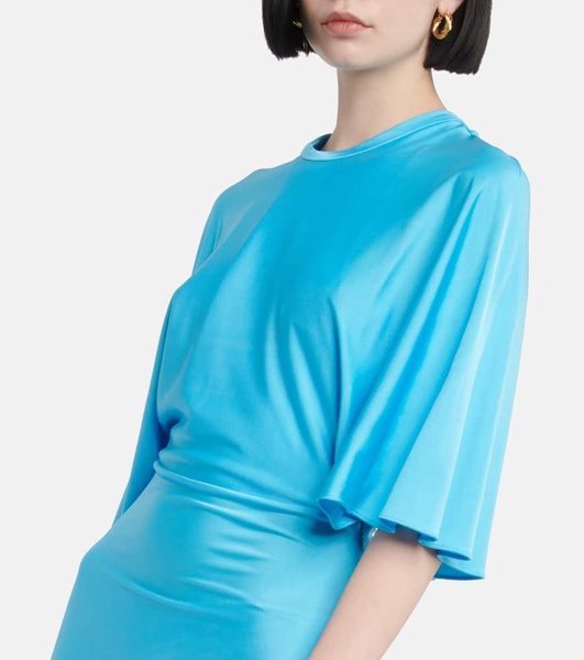 Draped asymmetric maxi dress