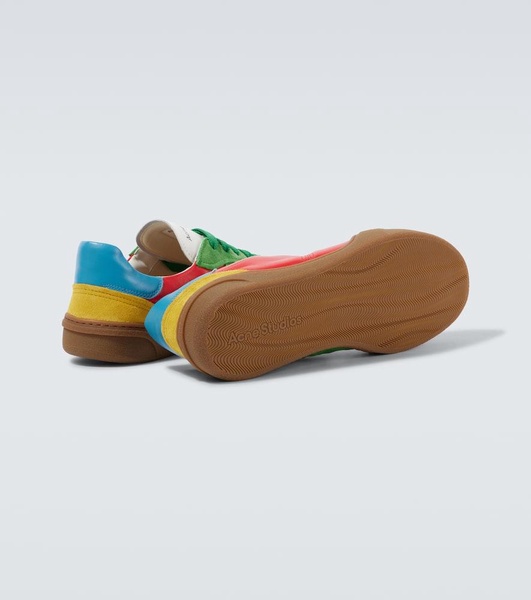 Leather and suede sneakers