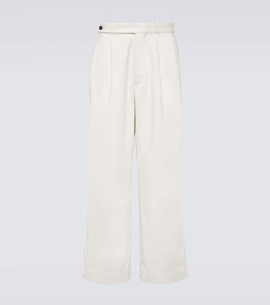 Skunk Tail cotton wide-leg pants