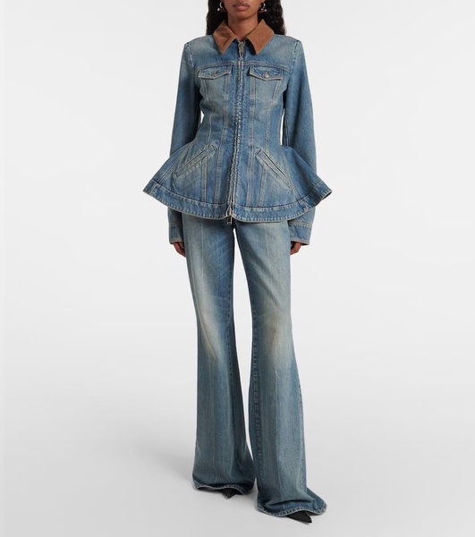 Faded high-rise bootcut jeans