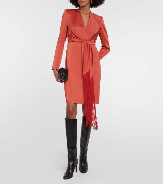Maura wrap satin minidress