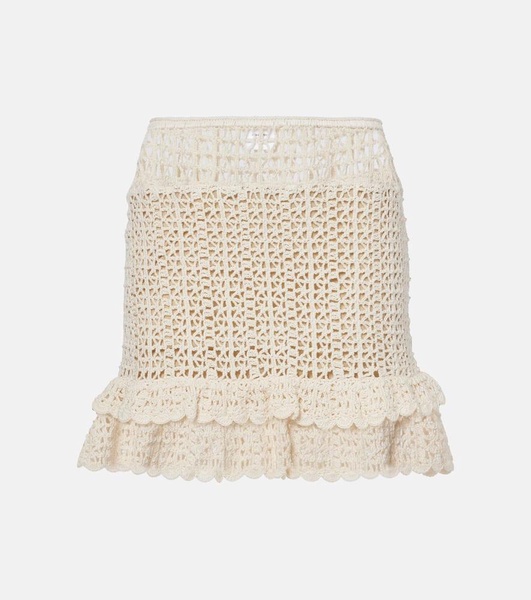 Brigitte crochet cotton miniskirt