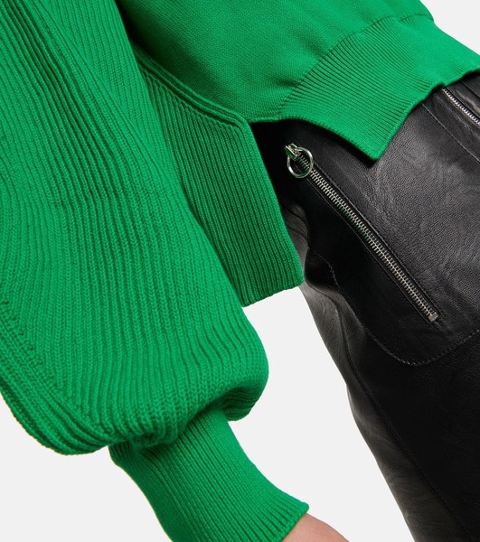 Cropped cotton sweater