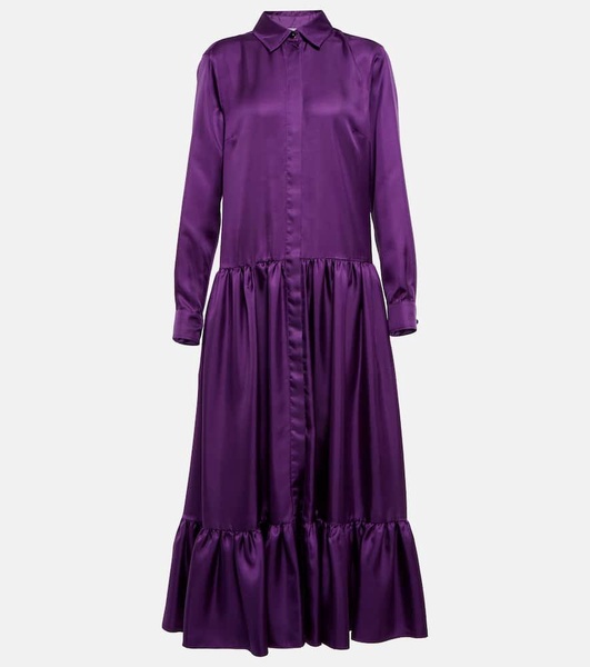 Yard silk satin shirt dress