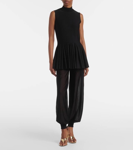 Pleated turtleneck top
