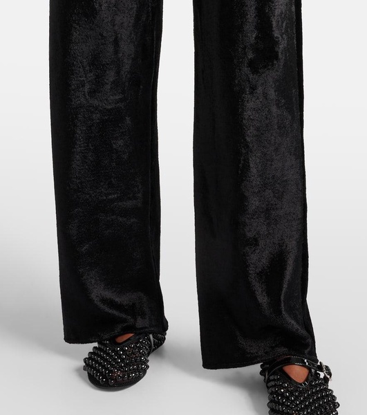 Velvet straight pants