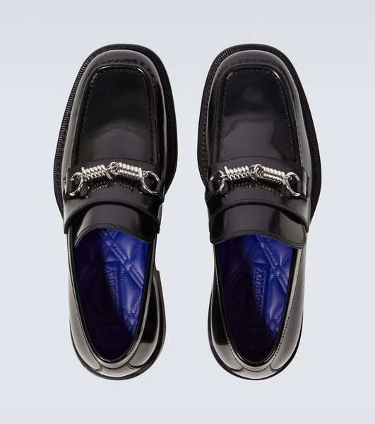 Embellished leather loafers