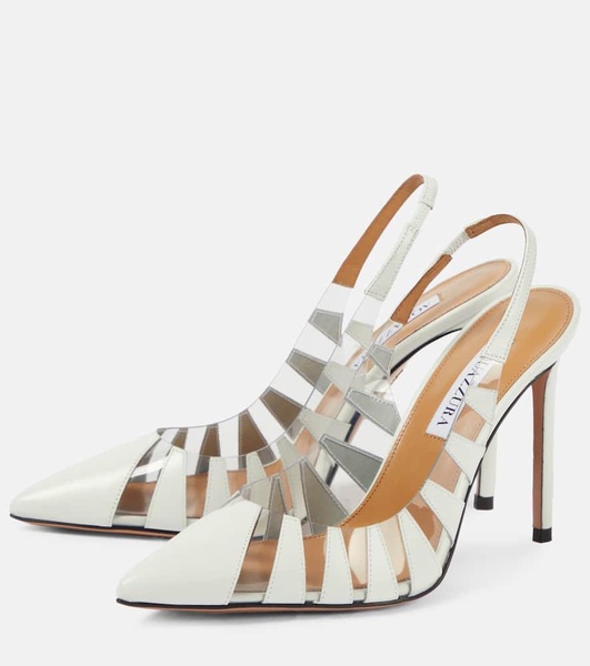 Hot Rumor 105 leather and PVC slingback pumps