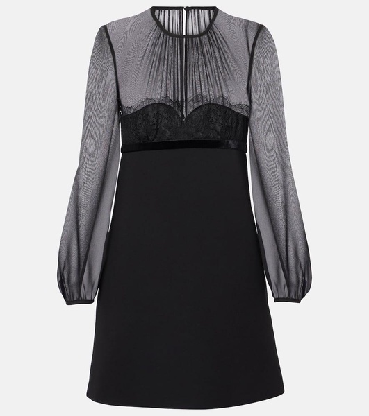 Jader sablé and silk georgette minidress