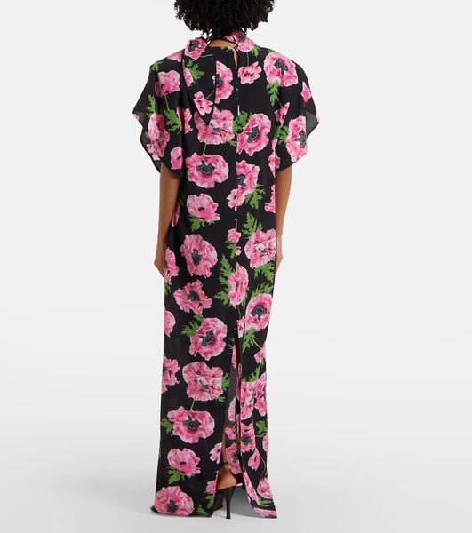 Floral printed silk maxi dress