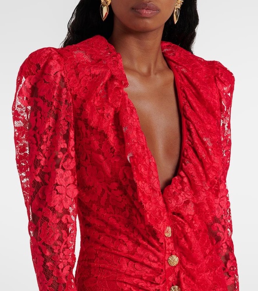 Ruffled lace maxi dress
