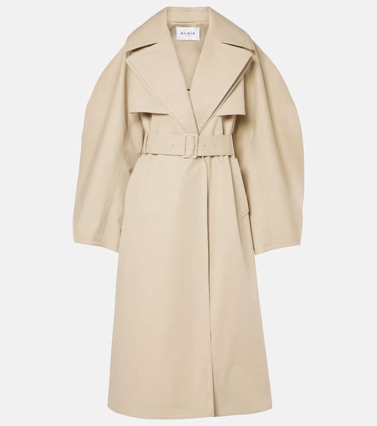 Cotton gabardine trench coat