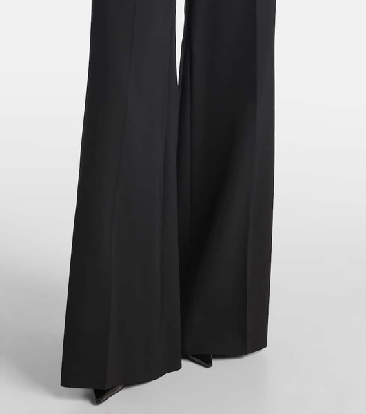 High-rise wool-blend wide-leg pants