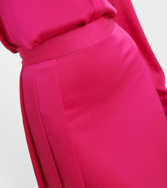 Draped satin maxi skirt