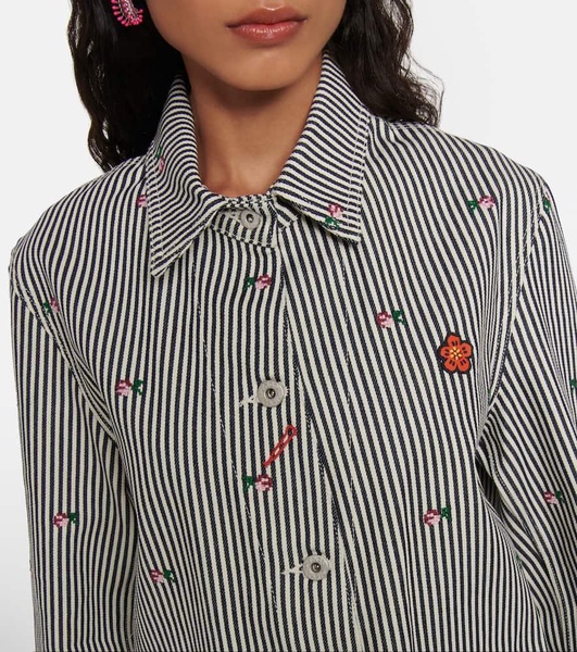 Striped denim jacket