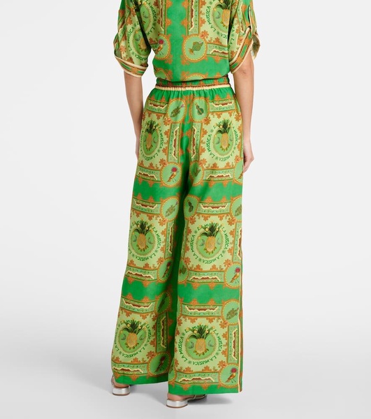 La Musica printed silk palazzo pants