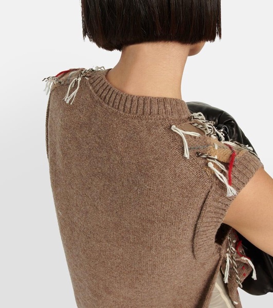Jacquard wool-blend sweater vest