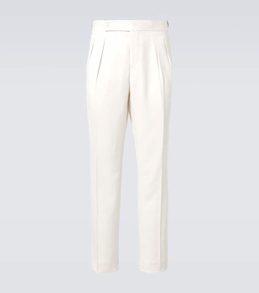 Silk twill tuxedo pants