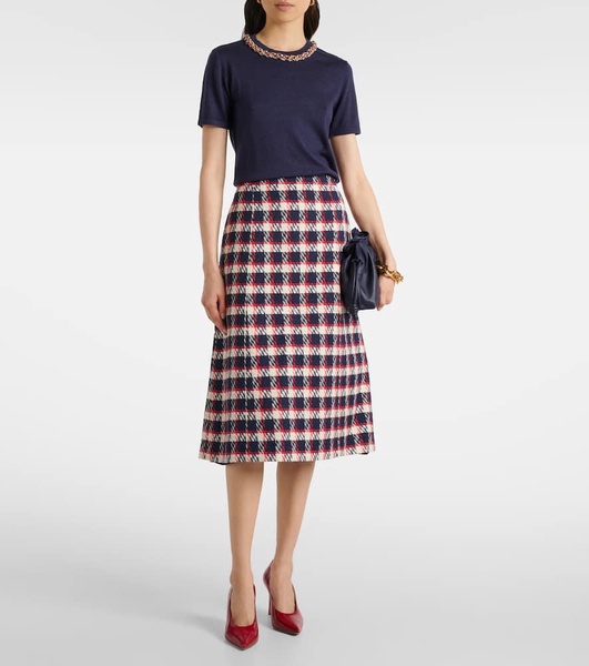 Tweed midi skirt