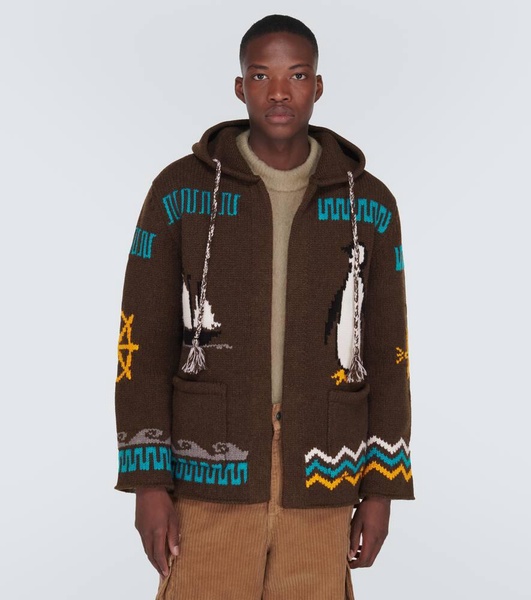The Nautical jacquard virgin wool hoodie