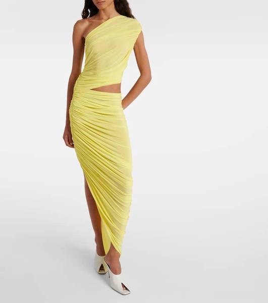Ruched cutout jersey gown