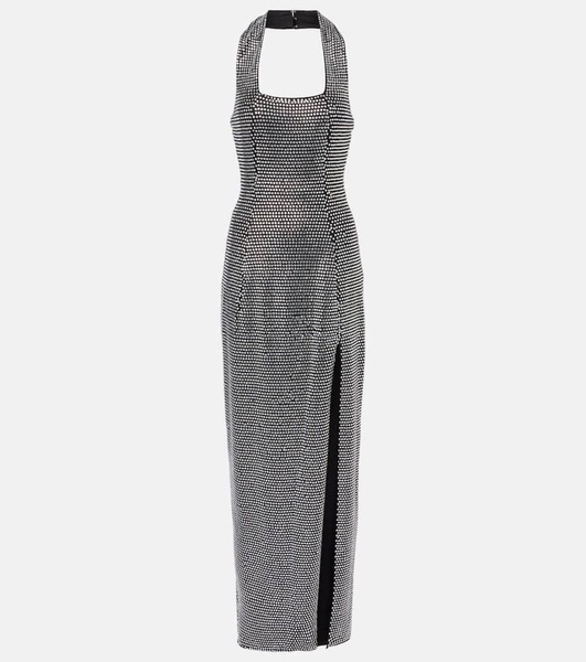 Embellished halterneck gown
